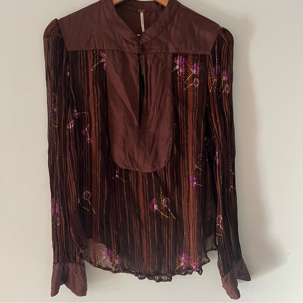 Free People Women’s Size Large Printed Blouse